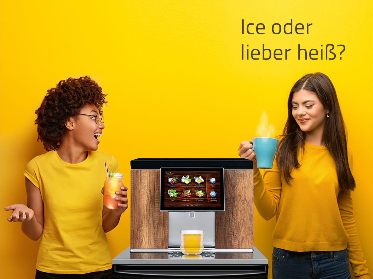 Foto ice oder lieber heiß, mit 2 Frauen.